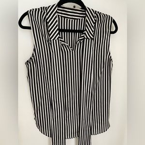 Black and white striped blouse
